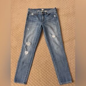 J. Crew Distressed Skinny Jeans in Blue